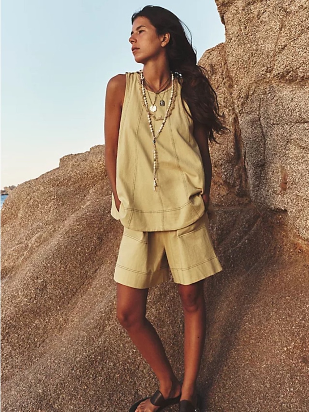Free People NWT Strada Long Tank Top Sz Medium